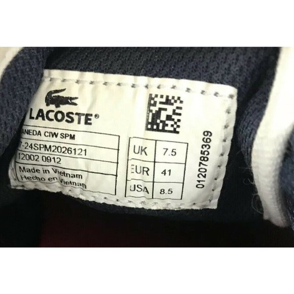 Lacoste Haneda Blue Leather Athletic Casual Shoes - Picture 11 of 11
